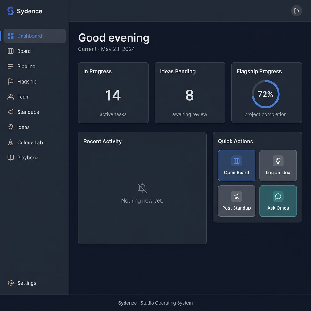 Sydence Studio OS Dashboard